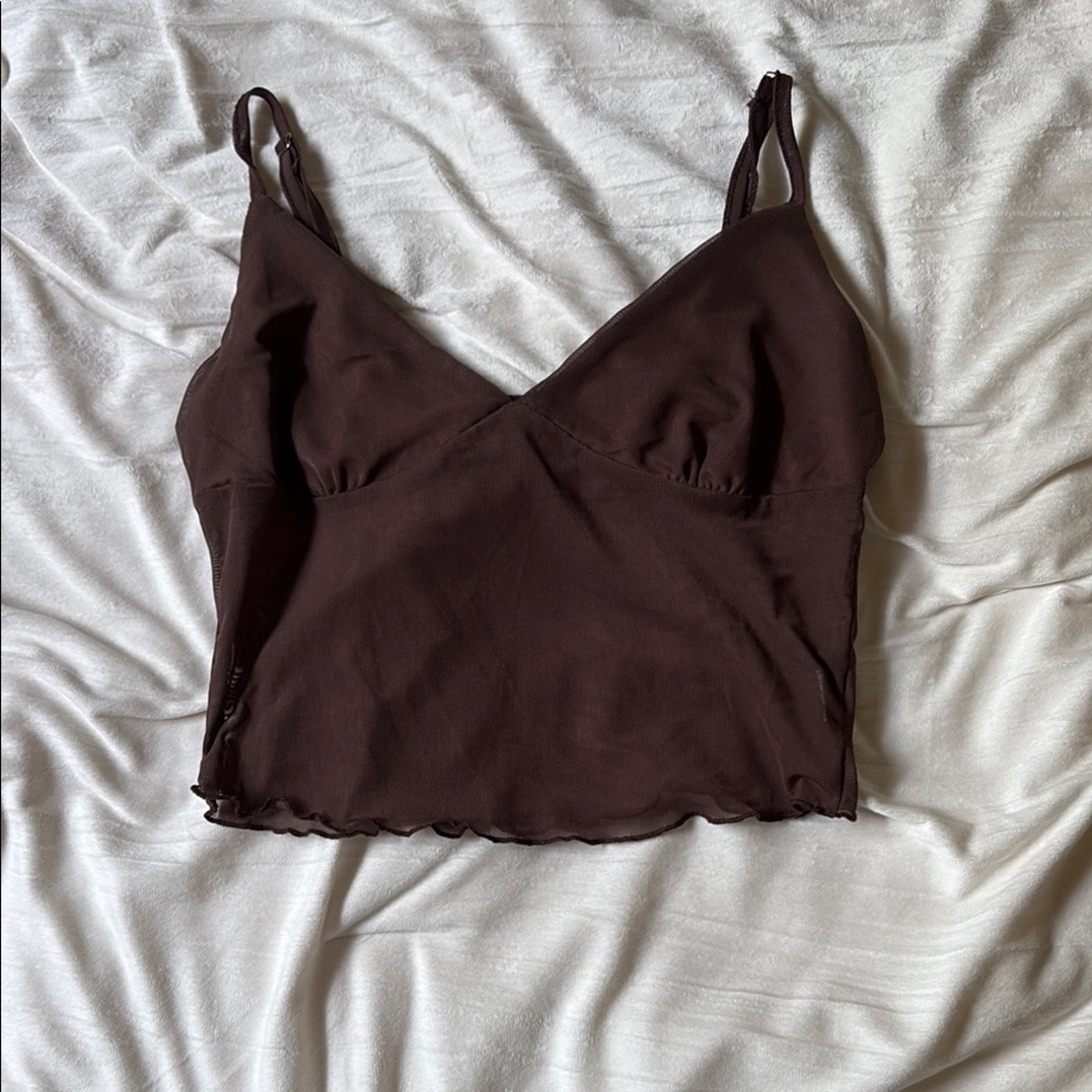 Sheer Brown Women's Crop Top